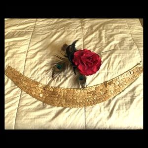 Belly dance gold coin hip scarf homemade
